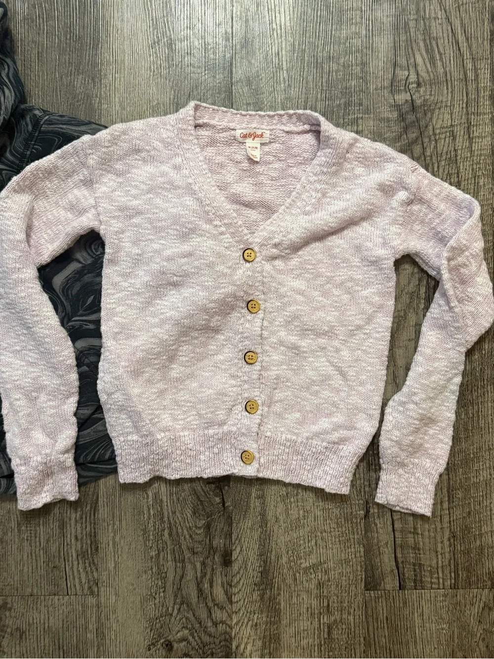 Girls Marble Cropped Hoodie and Button Front Cardigan